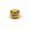Ring Size - 9 Brass Spinner Ring U - BSPR998 18K Gold Plated Brass Fidget Rings Chunky Wide Band & Wire Spinner Ring